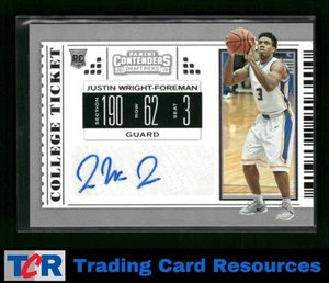 2019 Panini Contenders Draft Picks #129 Justin Wright-Foreman Auto - Photo 1 sur 2