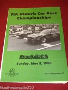PROGRAMME - HISTORIC CAR RACE BRANDS HATCH - MAY 5 1985 - Picture 1 of 1