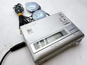 SHARP MD-MS100 Silver Portable MD MiniDisc Player / Recorder Tested Working - Picture 1 of 24