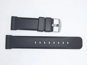 Correa de goma para reloj Bonetto Cinturini (Italia) 24 mm, negro, modelo 317 - Imagen 1 de 2