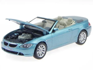 BMW e64 6er Reihe Cabrio azul coche en miniatura Kyosho 1:43 - Imagen 1 de 6