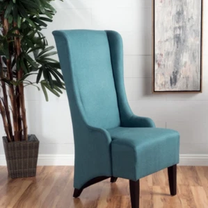 Dining Chair Back Fabric High Kitchen Room Wood Padded Solid Seat Living Formal - Picture 1 of 8