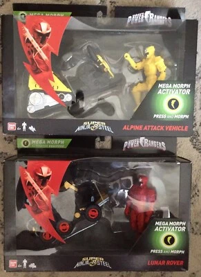 LOTE POWER RANGERS SUPER NINJA ACERO (2) AMARILLO ATAQUE ALPINO, ROJO ROVER LUNAR Foto 1 de 3