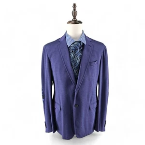 Pal Zileri LAB Mens Navy Blue Blazer Sports Coat Camo Elbow Cotton Blend - Picture 1 of 24