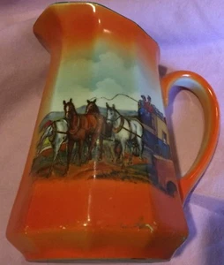 Coaching Orange Milk Pitcher Creamer Czechloslovakia #2 - Picture 1 of 8