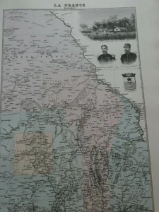 2 belles cartes issues atlas Vuillemin 1899 dahomey congo francais - Picture 1 of 2