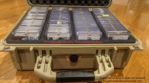 Large Tan IP65 Waterproof Storage Travel Case for Graded Card Slab Holders NEW! - Picture 1 of 12