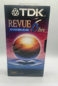 TDK Revue VHS Tape T-120 premium Grade up to 6 hours Recording Time NEW SEALED - Picture 1 of 3