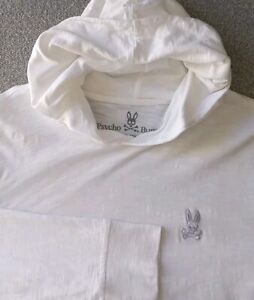 Psycho Bunny Sweatshirt Men's M Size 5 White Hoodie Pullover Lightweight Thin