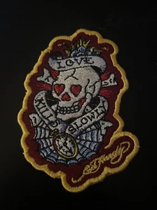 Ed Hardy Skull Web Patch Embroidered Sewing Small - Picture 1 of 4