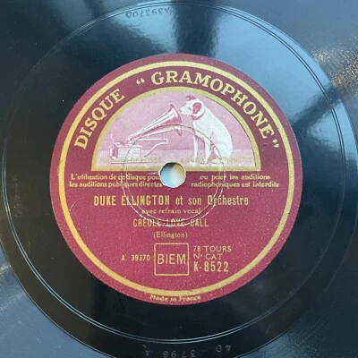 78 RPM DUKE ELLINGTON -Creole love call- Black and tan fantasy  GRAMOPHONE 8522 - Photo 1/4