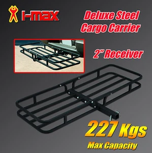 I-Max Deluxe Steel Cargo Carrier Rack Luggage Basket Hitch Towbar Car 4WD 4x4 - Picture 1 of 7