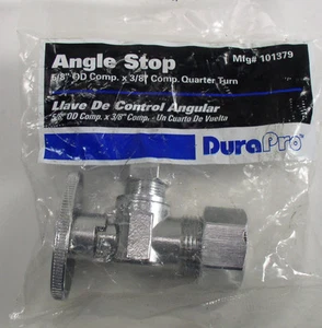 DuraPro 101379 Angle Stop 5/8 Comp x 3/8 Comp 1/4 Turn - Picture 1 of 1