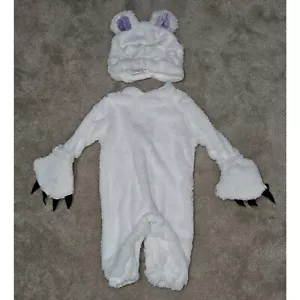 Polar Bear Cub Costume Halloween Infant 6-12 Months Outfit Headpiece Purple Ears - Picture 1 of 10