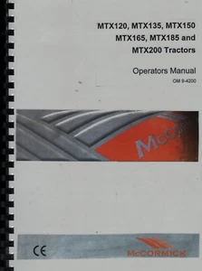 McCORMICK MTX120 MTX135 MTX150 MTX165 MTX185 MTX200 TRACTOR OPERATORS MANUAL - Picture 1 of 1