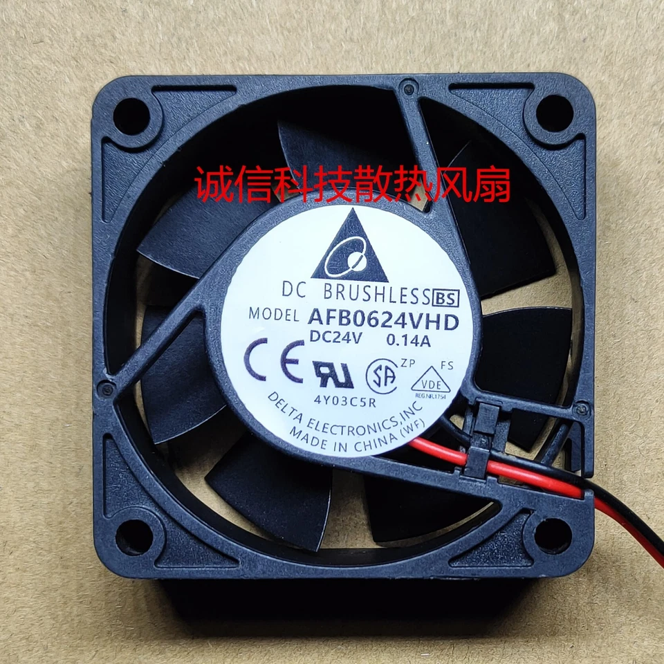 Delta AFB0624VHD 24V 0.14A 6020 6CM double ball inverter cooling fan - Image 1 of 1