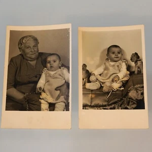 Grandma With Grandchild 2 Vintage Real Black And White Photos Koln Germany - Picture 1 of 6