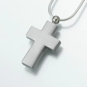 Pewter Cross Memorial Jewelry Pendant Funeral Cremation Urn - Picture 1 of 7