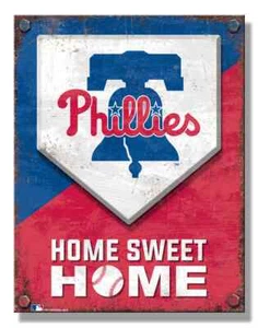 Philadelphia Phillies Home Blechschild Wanddekor 12,5" x 16" Made in USA - Bild 1 von 4