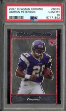 2007 Bowman Chrome Adrian Peterson RC PSA 10 Gem Mint #BC65 Rookie