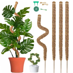 4PCS Bendable Moss Poles Coir Support Sticks for Monstera Totem Climbing Plants - Picture 1 of 9