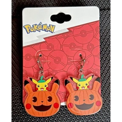 Pendientes Pokemon Pikachu Calabaza Halloween Declaración Gota Cuelga Joyería Foto 1 de 3