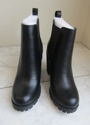 Nuevo en caja Botín Soda Negro Imitación Cuero Tacón Bloque Sin Cordones Para Mujer Talla 5.5 M Foto 1 de 4