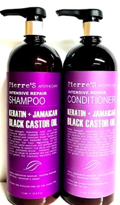 Pierre’s ~ Champú y acondicionador reparador de aceite de ricino negro queratina y jamaicano 32 oz - Imagen 1 de 2