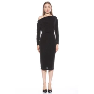 NWT Womens Size XL Alexia Admor Black Leena Draped Sheath Dress NEW - Picture 1 of 6