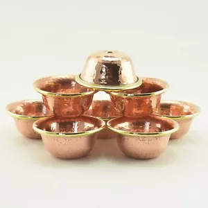 Tazones de ofrenda de cobre de 3" santuario budista tibetano - conjunto de ocho cosas - Imagen 1 de 5