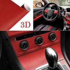 Pegatina envolvente de vinilo de fibra de carbono roja para interiores de automóviles 3D