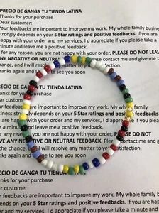 Ilde Religioso 7 Potencia 7 African Powers Stretch Elastic bracelete Santeria - Picture 1 of 2