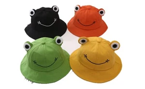 Carino cappello da pescatore design rana secchio taglia adulto regali festival divertimento Natale - Foto 1 di 11