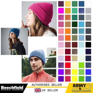 Beechfield Original Cuffed Beanie Hat Luxurious Double Layer Knit Winter Unisex - Picture 1 of 61