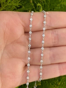 Platinum Diamonds by the Yard Necklace 2.87 ct.H Color SI clarity 18'' - Picture 1 of 10