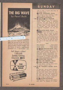 Vintage 1956 PEARL BUCK-The BIG WAVE Magazine AD~Alcoa Hour TV Show~HUME CRONYN - Picture 1 of 1