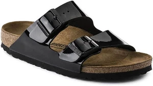 Birkenstock Arizona Birko-Flor Womens Sandals - Black Patent - Picture 1 of 14