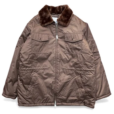 Vintage Sears Work Leisure Parka Jacket Brown Faux Fur Sherpa Collar Ski Coat XL - Image 1 of 4