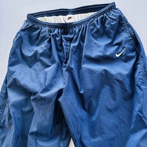 Y2K Nike Men’s XXL Track Pants Blue Warm Up Joggers Made in Thailand Vintage - Picture 1 of 16