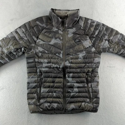 Nike Jacket Mens Large Gray Camo Down Puffer Full Zip Lightweight Insulated - Image 1 of 4