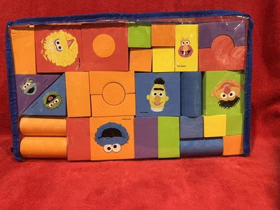 Sesame Street Foam Building Blocks With Carrying Case New 50 pieces - Image 1 of 4