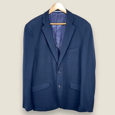 Cortefiel Sport Coat Blazer Men 2XL 44R Navy Blue Tailored Fit Viscose Polyester - Image 1 of 4