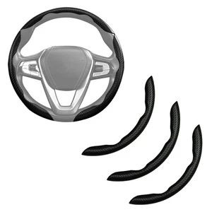 Carbon Fiber Steering Wheel Cover 3pcs Anti-Slip Car Steering Wheel Accessori... - Picture 1 of 7
