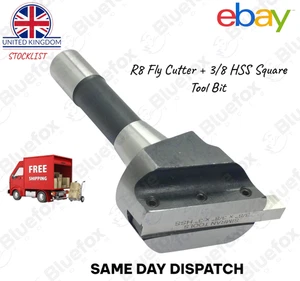 R8 Fly Cutter + 3/8 HSS Square Tool Bit Bridgeport Milling - Picture 1 of 11
