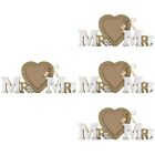  4 Pack Wedding Photo Frame Set Wooden Romantic Heart Picture Gift for Couples
