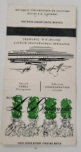 Matchcover Dorval Montreal Airport Le Boulevardrier Coffee Shop Quebec Canada - Picture 1 of 3
