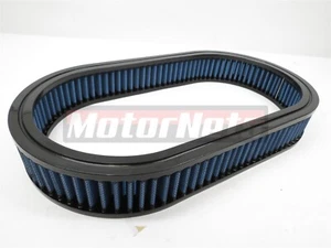 Elemento filtro purificador de aire lavable azul ovalado 15"x2" reutilizable Chevy Ford Mopar - Imagen 1 de 2