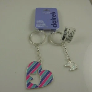 Bling key Key chain keychain Unicorn best friends heart set - Picture 1 of 4