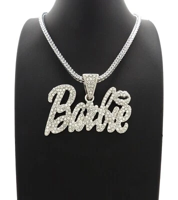 Collar Cadena Franco Hip Hop Completo Helado Barbie Colgante 4mm 18"* Foto 1 de 4