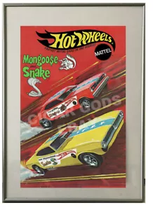 Vintage Hot Wheels Redlines Mongoose & Snake Cars Poster 11”x 17” No Frame REPRO - Picture 1 of 3